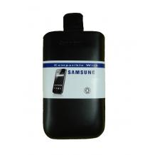 Кожен калъф с издърпване за Samsung S6102 Galaxy Y Dual SIM - Черен