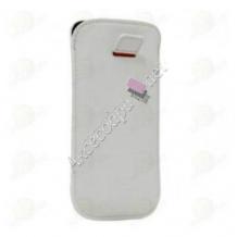 Кожен калъф с издърпване тип джоб за LG Nexus 5 E980 - бял