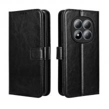 Луксозен кожен калъф Magnet Book със стойка за Xiaomi Redmi Note 15 Pro 4G - черен