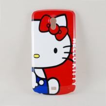 Заден предпазен твърд гръб / капак / за Samsung Galaxy Nexus i9250 - Hello Kitty / червен