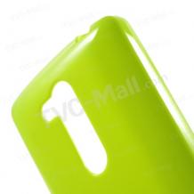 Силиконов калъф / гръб / TPU за LG L Fino D290N - зелен / гланц
