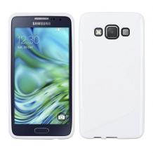 Силиконов калъф / гръб / TPU S-Line за Samsung Galaxy A3 SM-A300F / Samsung A3 - бял