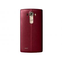 Оригинален кожен гръб за LG G4 - червен / бордо