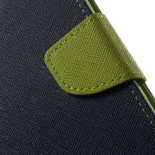 Кожен калъф Flip тефтер Mercury GOOSPERY Fancy Diary със стойка за LG G4 - тъмно синьо и зелено