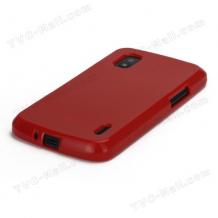 Силиконов гръб TPU / калъф / за LG Nexus 4 E960 - червен