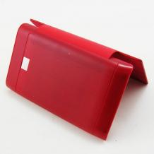 Кожен калъф Flip тефтер за LG Optimus L3 E400 - червен