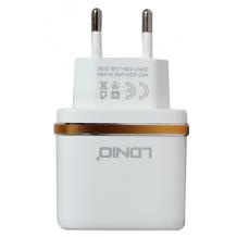 Универсално зарядно за кола AC100-240V / 2 USB Ports / DC5V-2.4A LDNIO DL-AC52 за Samsung , LG, HTC, Sony, Nokia, Huawei, ZTE, Apple, BlackBerry , Lenovo и други - бял