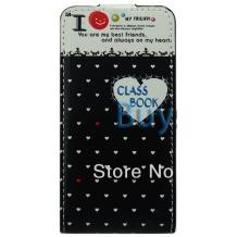 Кожен калъф Flip тефтер за Apple iPhone 5 - Class book / "Love friend" Style