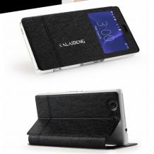 Луксозен кожен калъф S-View тефтер Kalaideng ICELAND със стойка за Sony Xperia Z3 Compact / Z3 Mini - черен
