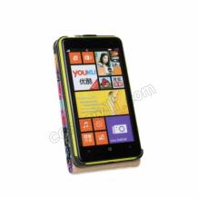 Кожен калъф Flip тефтер за Nokia Lumia 625 - Peach Blossom Art1