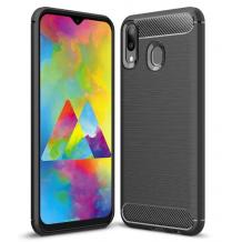 Силиконов калъф / гръб / TPU за Motorola Moto E6 Plus - черен / carbon