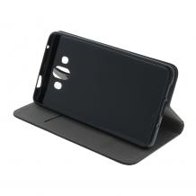 Кожен калъф Magnet Case със стойка за Motorola Moto G9 Power – черен