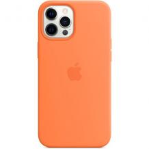 Силиконов калъф / гръб / Clear Case MagSafe за Apple iPhone 12 / 12 Pro 6.1" - Оранжев