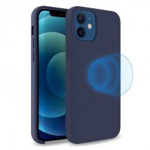 Силиконов калъф / гръб / Clear Case MagSafe за Apple iPhone 12 / 12 Pro 6.1" - тъмно син