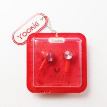 Стерео слушалки Yookie YK1010 / handsfree / 3.5mm за смартфон - червени