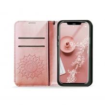 Кожен калъф Mezzo Book със стойка за Samsung Galaxy Xcover 4 / 4S – Rose Gold