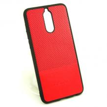 Силиконов гръб TPU REMAX за Huawei Mate 10 Lite - червен / имитиращ кожа