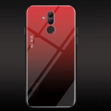 Луксозен стъклен твърд гръб за Huawei Mate 20 Lite - преливащ / червено и черно