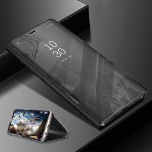 Луксозен калъф Clear View Cover с твърд гръб за Samsung Galaxy A7 2018 A750F - черен