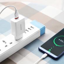 Универсално зарядно устройство 220V BOROFONE Qualcomm 3 BA21A 3.0A / Micro кабел - бяло
