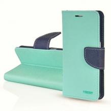 Kожен калъф Flip тефтер със стойка MERCURY Fancy Diary за Samsung Galaxy A42 - мента