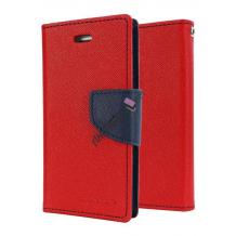Кожен калъф Flip тефтер Mercury GOOSPERY Fancy Diary със стойка за Alcatel One Touch Idol 3 5.5" - червено и тъмно синьо