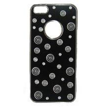 Луксозен заден предпазен капак Apple iPhone 5 - черен метален на кръгове