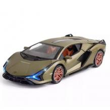 Метална кола с отварящи се врати капаци светлини и звуци Lamborghini Sian 1:24