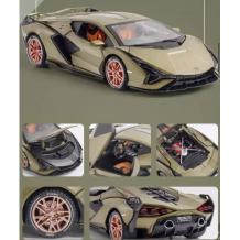 Метална кола с отварящи се врати капаци светлини и звуци Lamborghini Sian 1:24