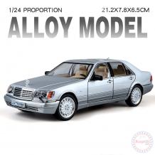 Метална кола с отварящи се врати капаци светлини и звуци Mercedes-Benz S-Class W140 1:24