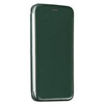 Луксозен кожен калъф Flip тефтер със стойка OPEN за Xiaomi Mi Note 10 / Note 10 Pro - тъмно зелен
