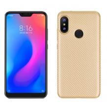 Силиконов калъф / гръб / TPU за Xiaomi RedMi 6 Pro / Xiaomi Mi A2 Lite - златист / Carbon