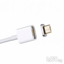 Магнитен USB кабел за Android - бял