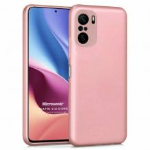 Силиконов калъф / гръб / TPU за Xiaomi Poco F3 - Rose Gold / мат