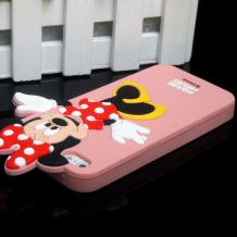 Силиконов калъф / гръб / ТПУ 3D за Apple iPhone 5 / 5S - Minnie Mouse / Мини Маус / розов