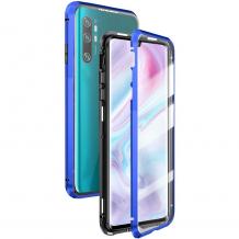 Магнитен калъф Bumper Case 360° FULL за Samsung Galaxy Note 10 Plus N975 - прозрачен / синя рамка