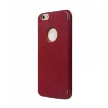 Луксозен кожен калъф Flip тефтер S-View Baseus Terse Leather Case със стойка за Apple iPhone 6 4.7" - червен