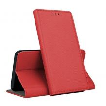 Кожен калъф Magnet Case със стойка за Huawei P Smart Pro - червен