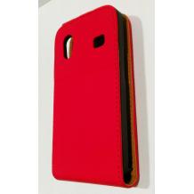 Кожен калъф Flip със стойка за Samsung Galaxy Ace S5830 - червен