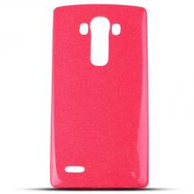 Ултра тънък силиконов калъф / гръб / TPU Ultra Thin Candy Case за LG G4 - розов / брокат