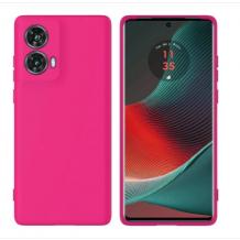 Луксозен силиконов калъф / кейс / Nano TPU за Motorola Moto G85 5G - розов кейс със защита за камерата