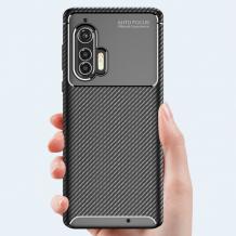 Луксозен силиконов калъф / гръб / TPU Auto Focus за Motorola Moto Edge Plus - черен / Carbon