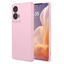 Луксозен силиконов калъф / кейс / Nano TPU за Motorola Moto G85 5G - светло розов кейс със защита за камерата