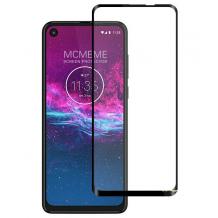 3D full cover Tempered glass Full Glue screen protector Motorola Moto E6 Plus / Извит стъклен скрийн протектор с лепило от вътрешната страна за Motorola Moto E6 Plus - черен