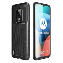 Луксозен силиконов калъф / гръб / TPU Auto Focus за Motorola Moto E7 - черен / Carbon