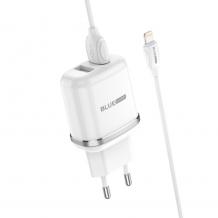 Зарядно устройство комплект BLUE Power BLBA25A 220V с 2 USB изхода 2.4A с кабел 1м Lightning