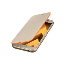 Оригинален калъф Neon Flip Cover EF-FA320PFEGWW за Samsung Galaxy A3 2017 A320 - златист