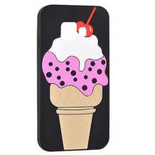 Силиконов калъф / гръб / TPU 3D за Samsung Galaxy A3 2017 A320 - Ice Cream / черен