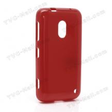 Силиконов калъф / гръб / TPU за Nokia Lumia 620 - червен