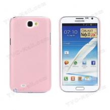 Заден предпазен твърд гръб за Samsung Galaxy Note 2 II N7100 - розов / имитиращ кожа
